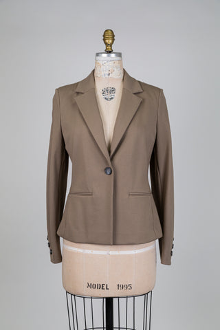 Diagonal button-up taupe blazer (8-10-14)