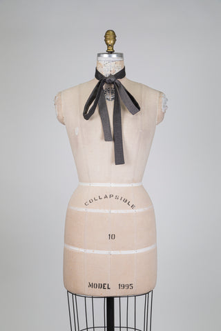 Colonel gris façon cravate bicolore réversible