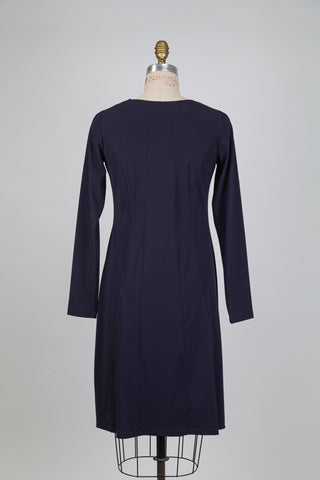 Robe marine à col bénitier (S)