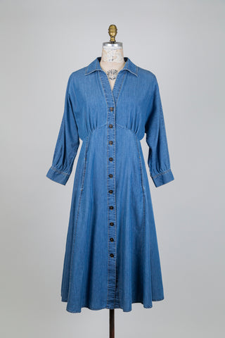 Robe chemisier en denim effet usé (8)