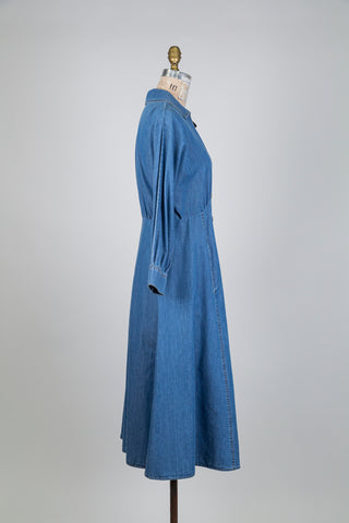 Robe chemisier en denim effet usé (8)