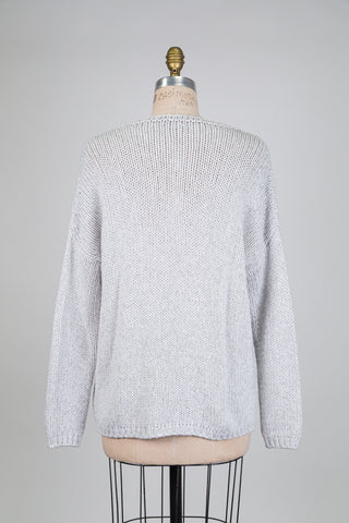 Chandail gris bleu torsadé (M+L)