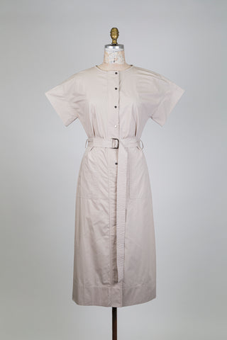 Robe saharienne sable à taille ceinturée (6)