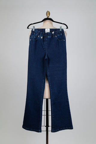 Dark blue bootcut denim trousers (XS/S)