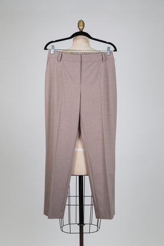 Pantalon tailleur cigarette taupe  (8 à 14)