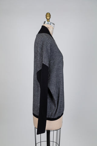 Chandail sport chic noir chiné (TU)