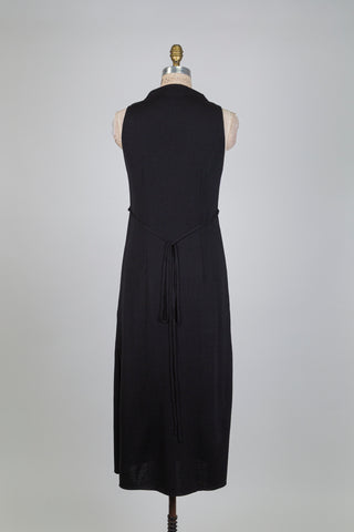 Robe maxi noire à biais entrecroisés (TU)