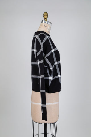 Chandail à carreaux noir et blanc  (TU)
