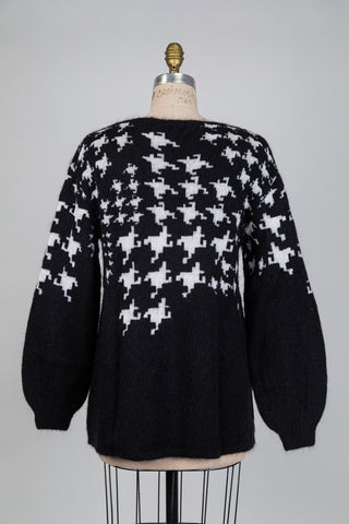 Chandail long duo pied-de-coq et noir absolu (TU)