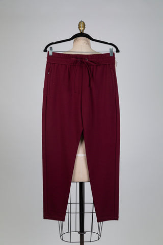 Pantalon jogger sport chic grenat (S)