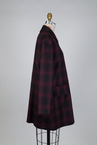 Veste tartan bourgogne et noir (S+M)