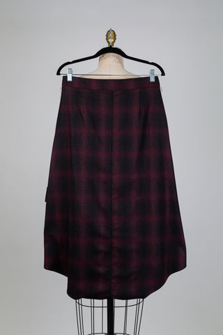 Jupe sarouel tartan bourgogne et noir (S+L)
