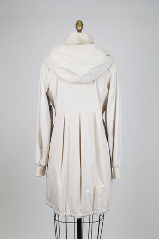 Manteau crème dos plissé à capuchon (8)