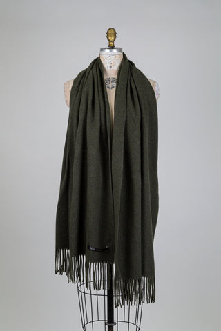 Khaki green wool scarf (one size)