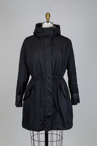 Manteau réversible noir et lainage gris chiné (6)