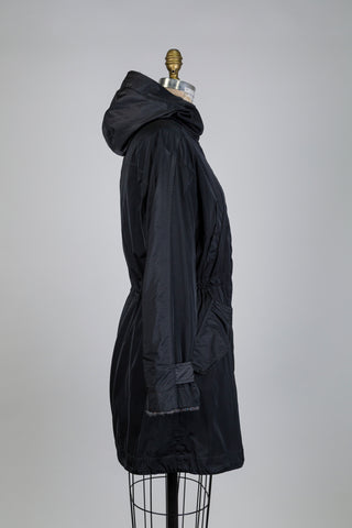 Manteau réversible noir et lainage gris chiné (6)