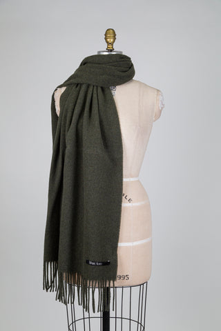 Khaki green wool scarf (one size)
