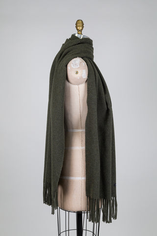 Khaki green wool scarf (one size)