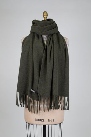 Khaki green wool scarf (one size)