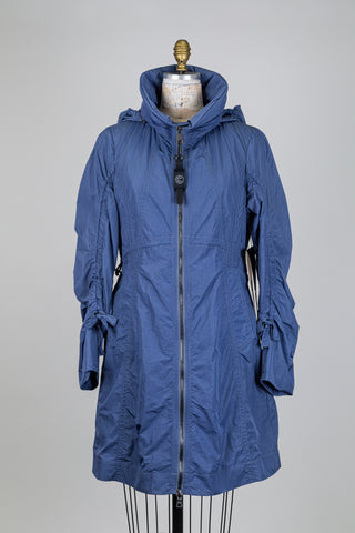 Coupe-vent bleu acier à manches froncées ajustables (8)