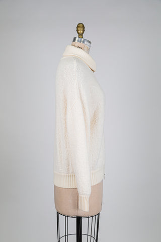 Cardigan ivoire en tricot bouclé col zip (6)