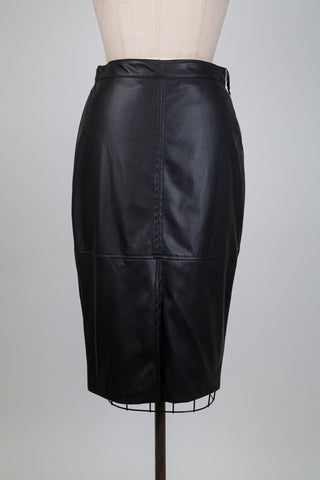 Jupe en faux cuir noir (4)