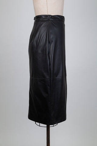 Jupe en faux cuir noir (4)