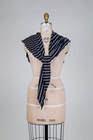 Châle matelot marine et blanc