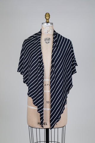 Châle matelot marine et blanc