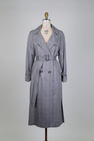 Trench gris à motif prince de galles (2-4-8-10-12)