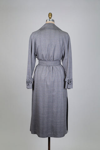 Trench gris à motif prince de galles (2-4-8-10-12)