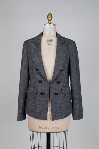 Blazer en tissage sergé noir (10)