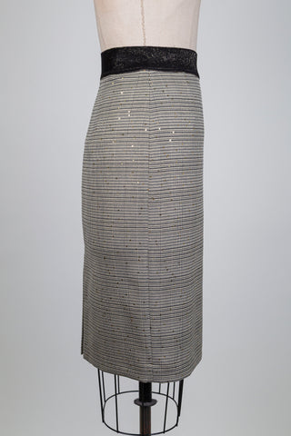 Jupe prince de galles à paillettes dorées (6-10-14)