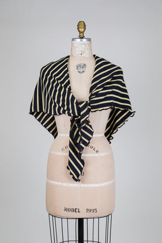 Châle matelot marine et jaune