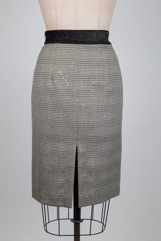 Jupe prince de galles à paillettes dorées (6-10-14)