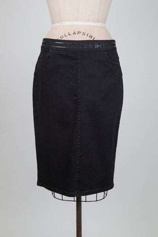 Jupe en denim noir poche scintillante (L/XL)