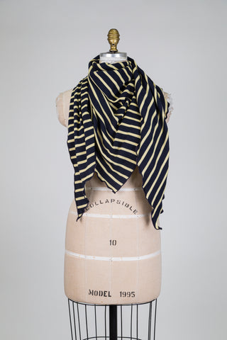 Châle matelot marine et jaune