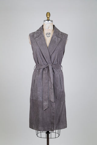 Blazer sans manches en suède gris (6)