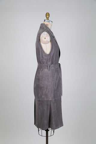 Blazer sans manches en suède gris (6)