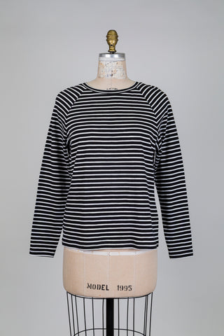 Chandail à rayures noir et blanc (S)