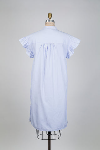 Robe chemisier à rayures blanc et bleu (6)
