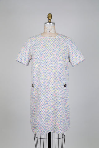 Pastel flecked tweed dress (L+XL)