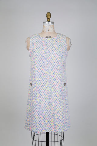 Robe débardeur en tweed mouchetée pastel (XS-M-L-XL)