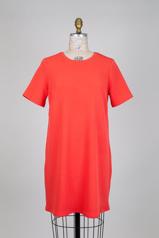 Tangerine orange T-shirt dress (M+L)