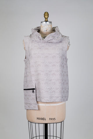 Débardeur col cheminée brume grège (S)