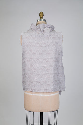 Débardeur col cheminée brume grège (S)