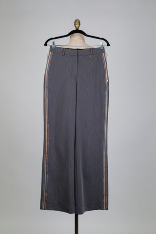 Grey trousers with a faded beige stripe (6)