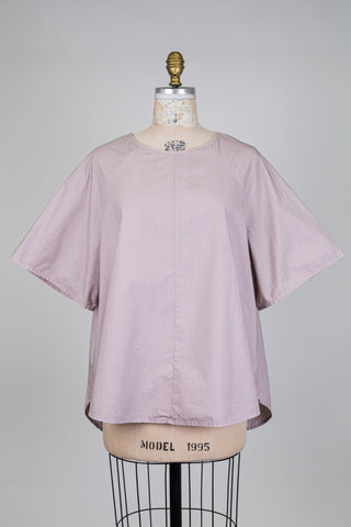 Haut trapèze en coton rose cendré (S+)