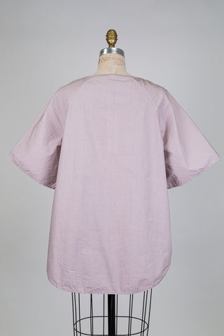 Haut trapèze en coton rose cendré (S+)