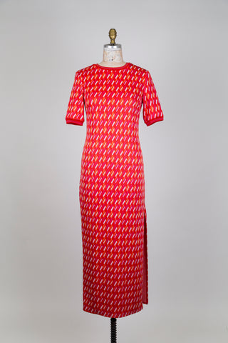 Orange graphic print t-shirt dress (S-M-L)